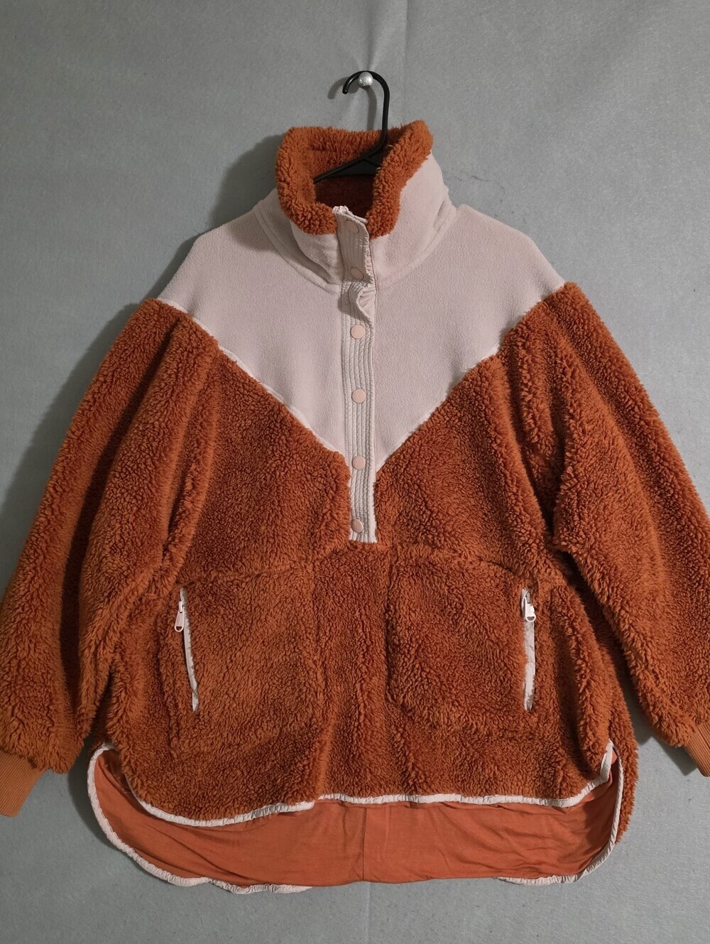 FP Movement Womens Fall To Rise 1/4 Zip Fleece Pullover Oversized Size Large